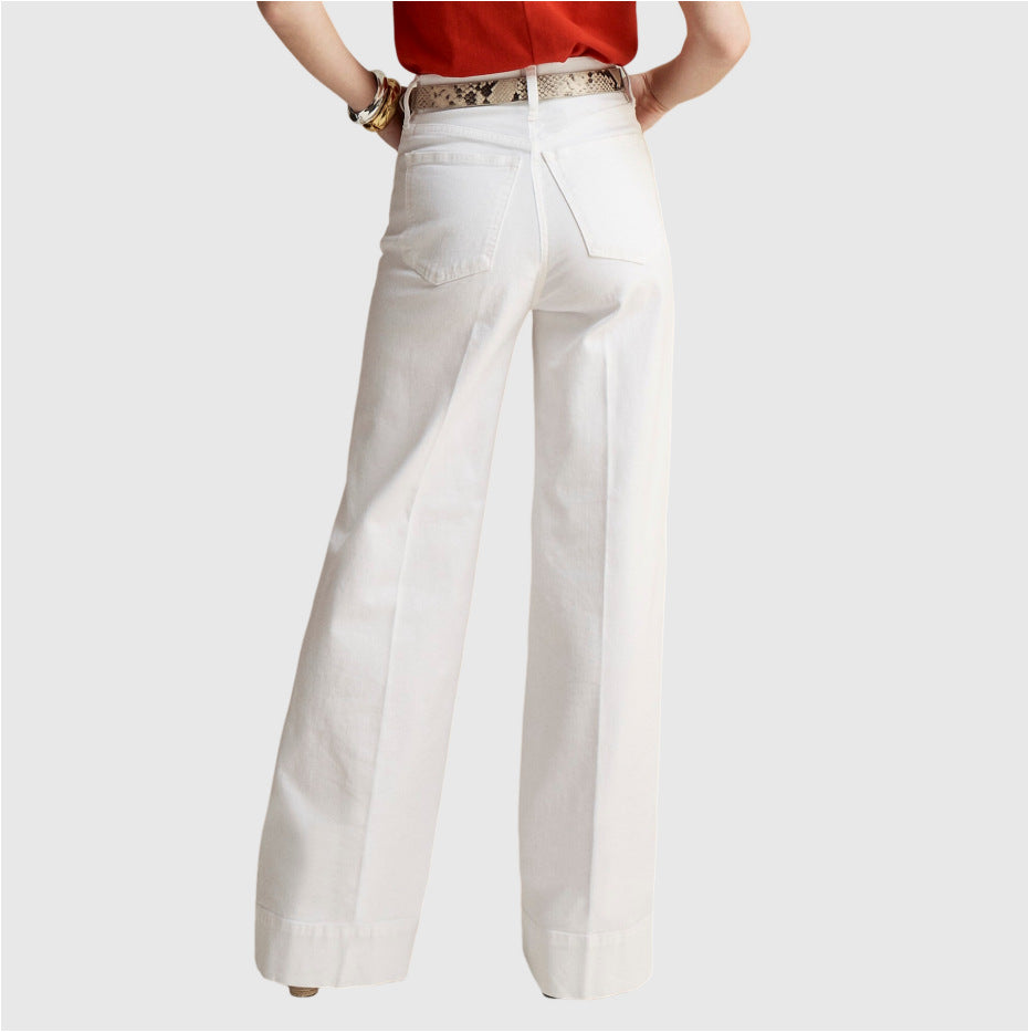 Damen Vintage Weite Bein Stretch Lockere Jeans