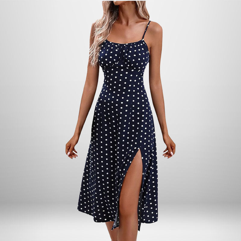 Sommerwind Sexy Strapskleid mit Polka Dot-Schlitz