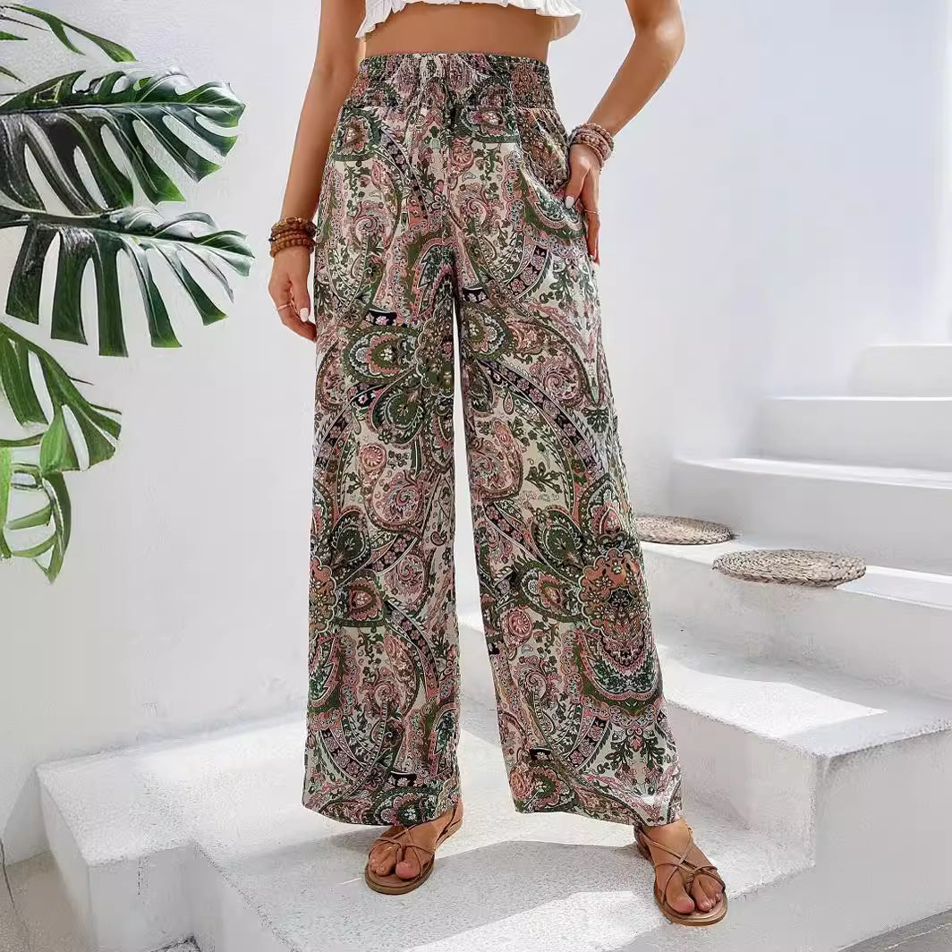 Modische Hose mit weitem Bein und Bohemien-Print