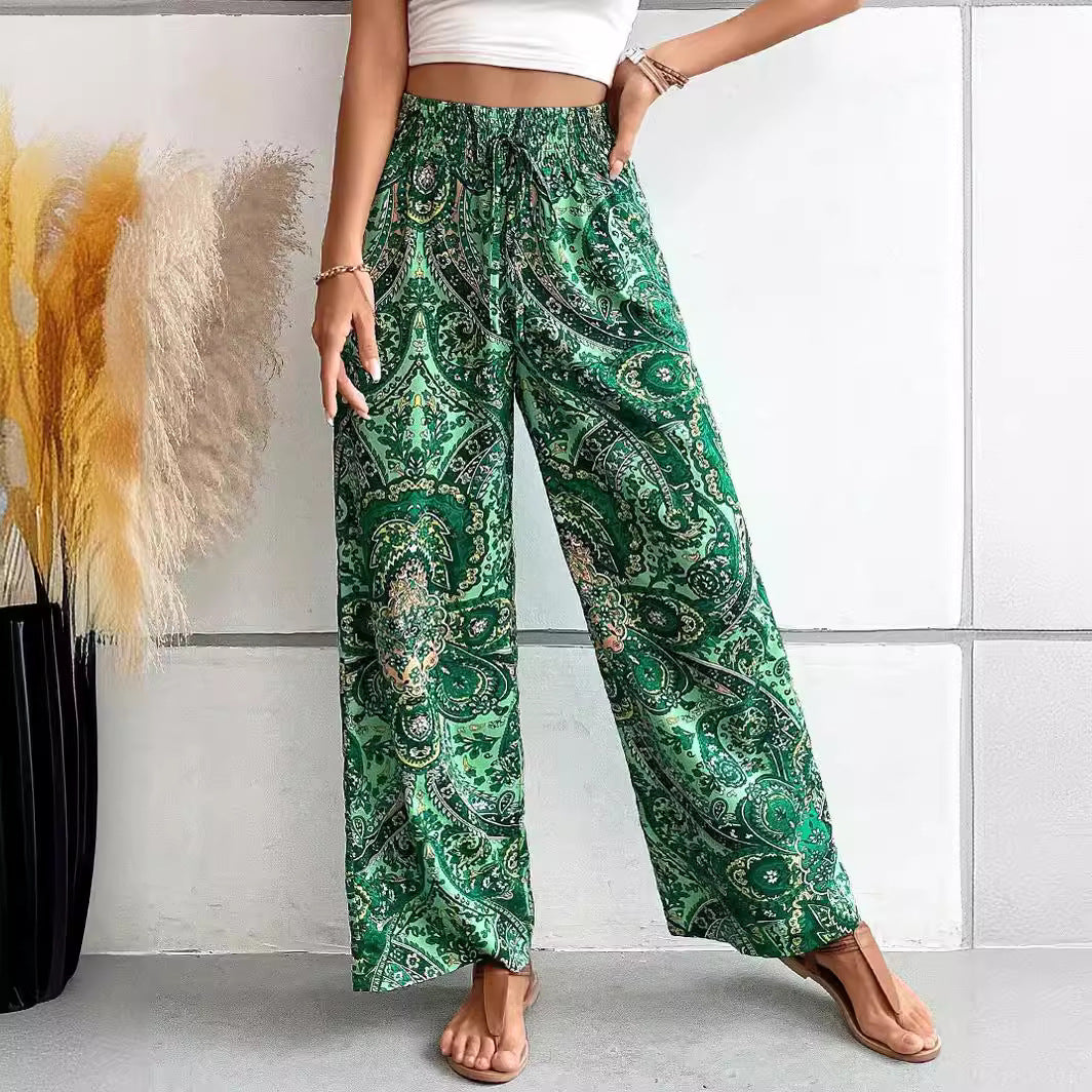 Modische Hose mit weitem Bein und Bohemien-Print