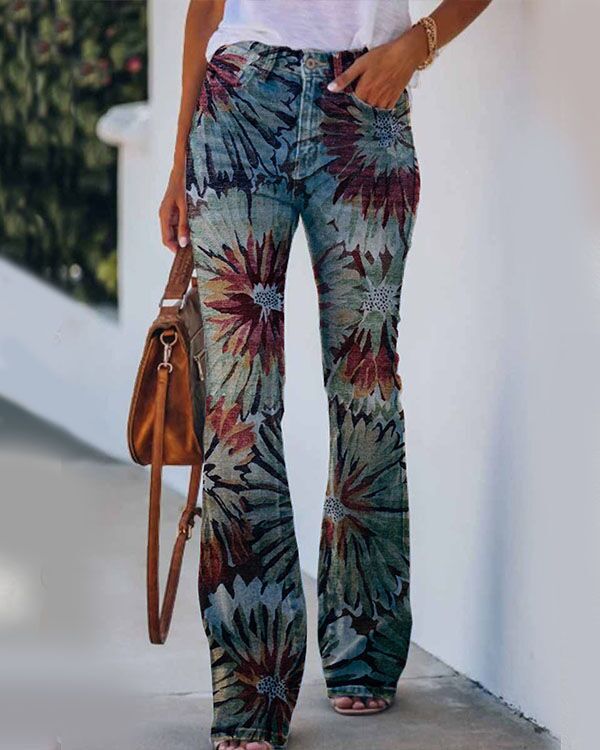 Schmetterlings Tanz Lässige Slim-Jeans mit Print