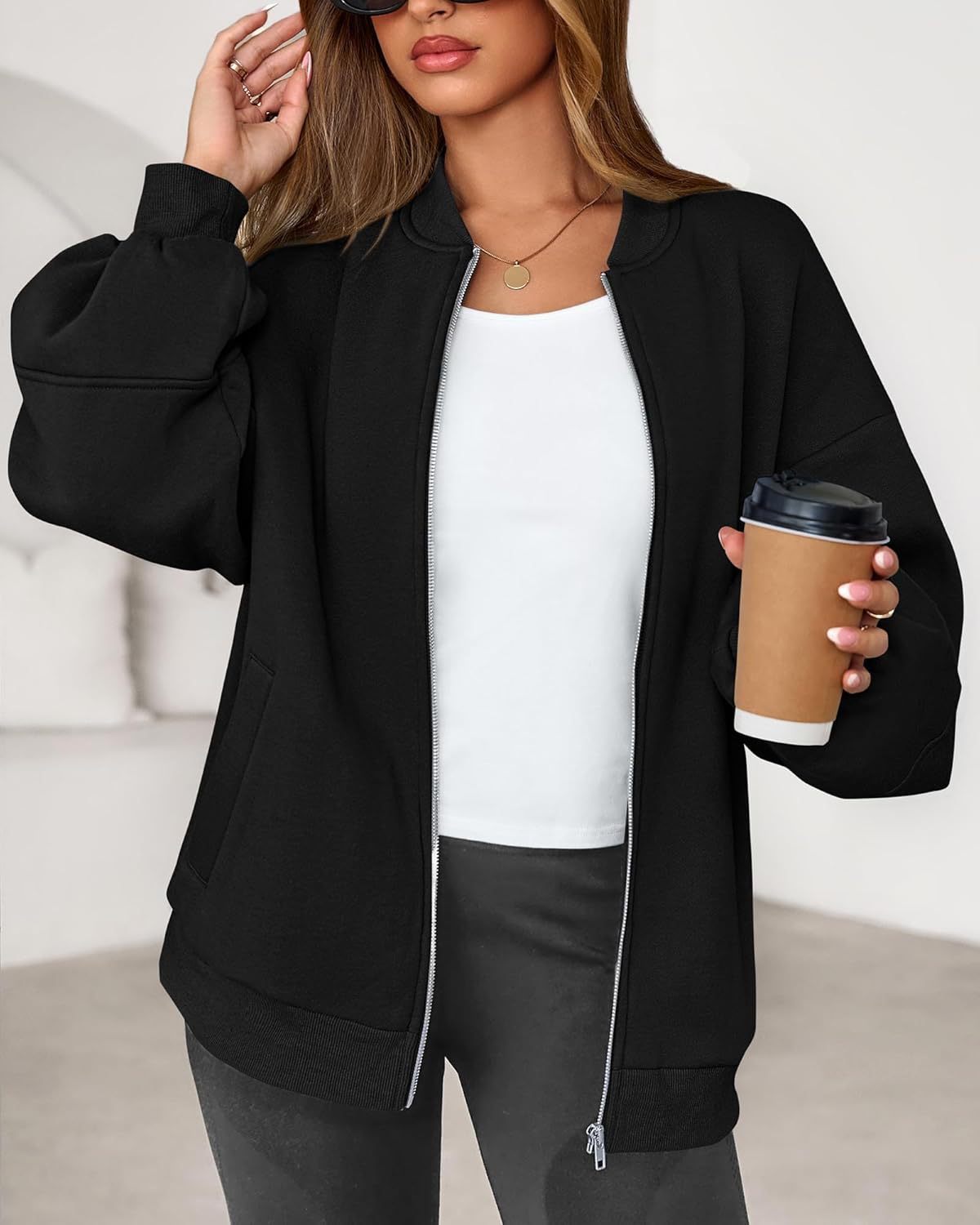 Warme lässige Langarm-Baseballjacke für Herbst und Winter