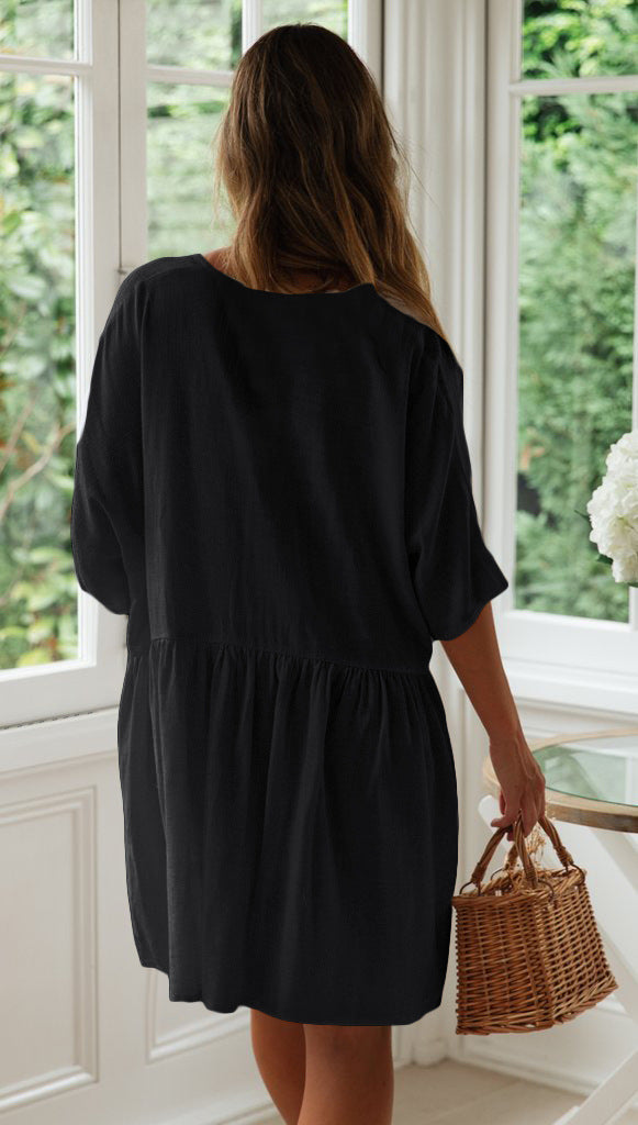 Lilientraum Lockeres Strandkleid aus Baumwolle