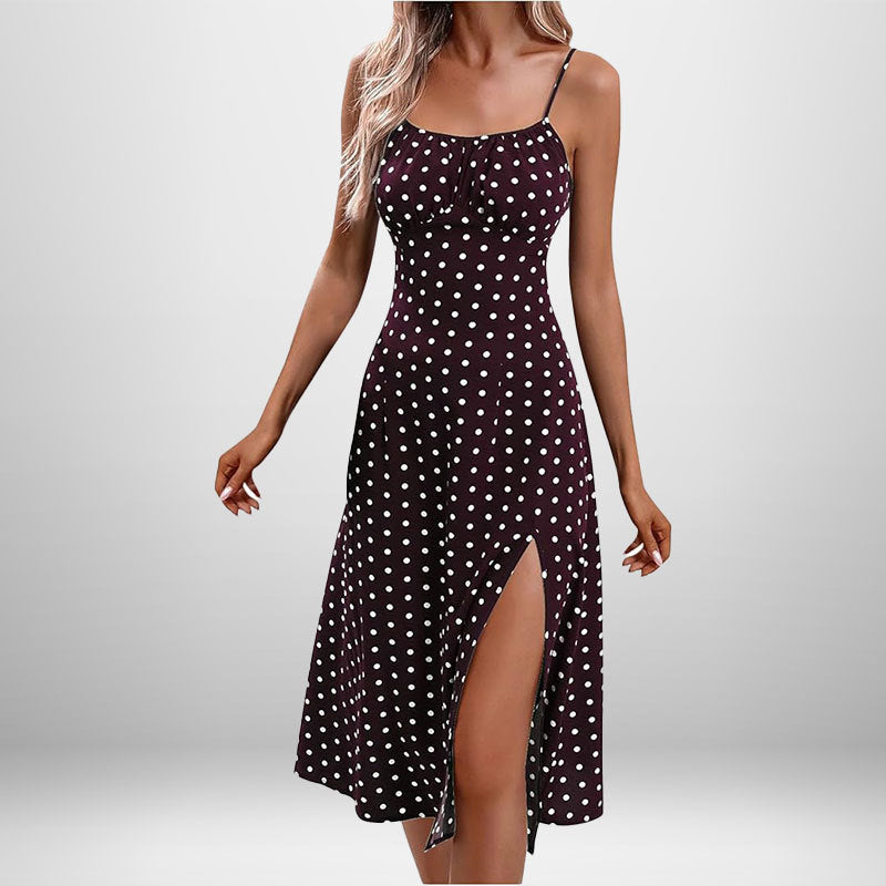 Sommerwind Sexy Strapskleid mit Polka Dot-Schlitz