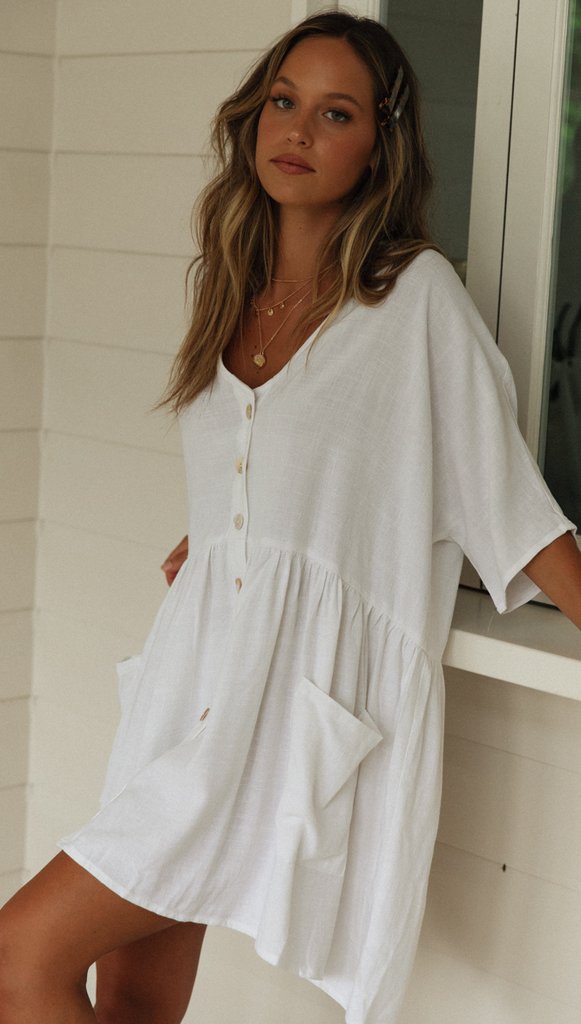 Lilientraum Lockeres Strandkleid aus Baumwolle