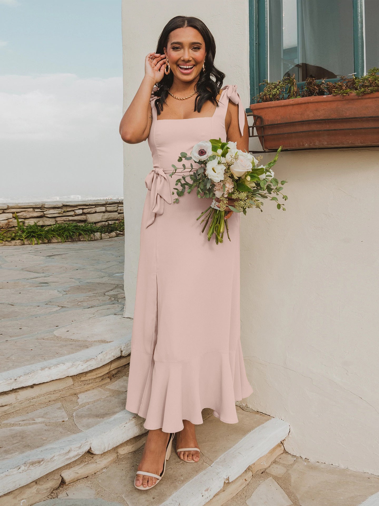 Schmetterlings Tanz Elegantes und stilvolles Pendler-Schlitz-Französisches Kleid