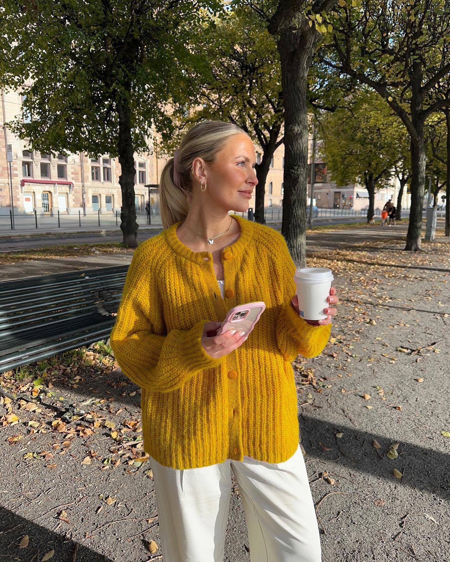 Herbst und Winter Street Casual Solid Color Rundhals Langarmpullover