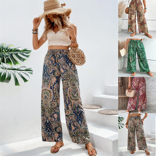 Modische Hose mit weitem Bein und Bohemien-Print