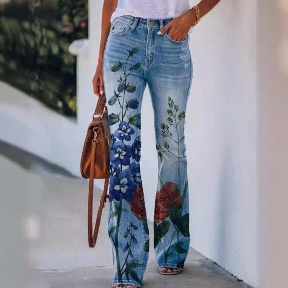 Schmetterlings Tanz Lässige Slim-Jeans mit Print