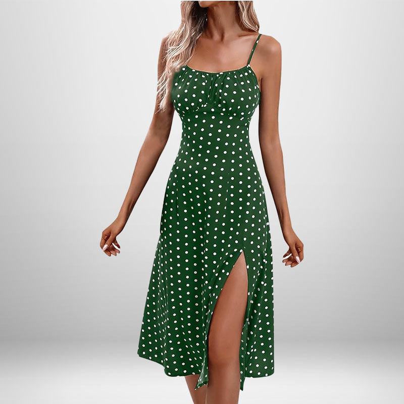 Sommerwind Sexy Strapskleid mit Polka Dot-Schlitz