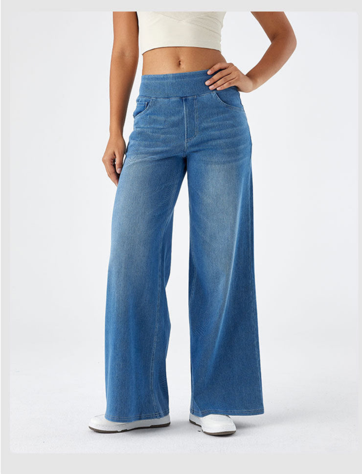 Yoga-Hose mit hoher Elastizität und schmalem lässigem Schnitt und weitem Bein