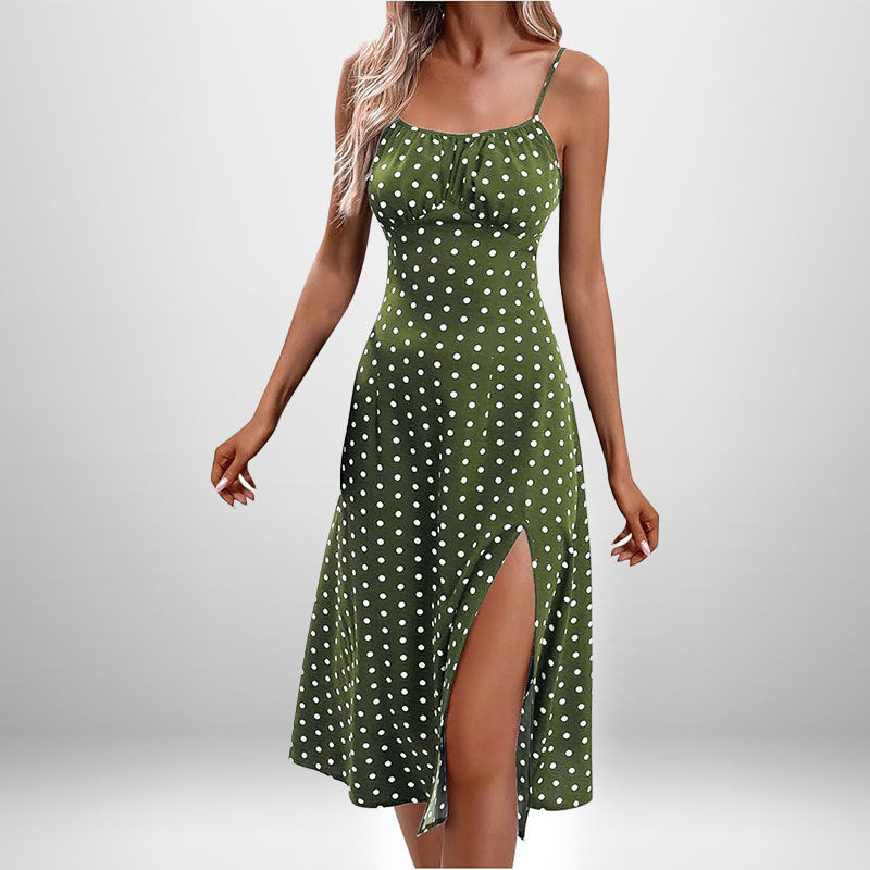 Sommerwind Sexy Strapskleid mit Polka Dot-Schlitz