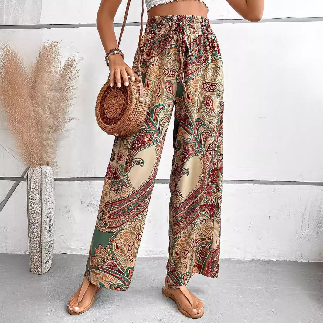 Modische Hose mit weitem Bein und Bohemien-Print