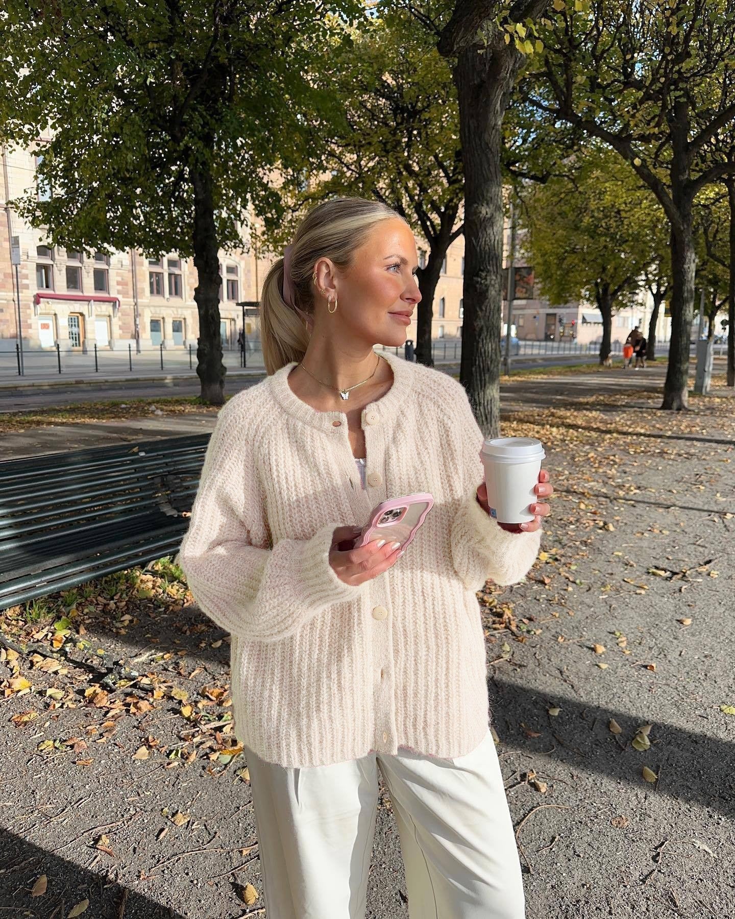 Herbst und Winter Street Casual Solid Color Rundhals Langarmpullover