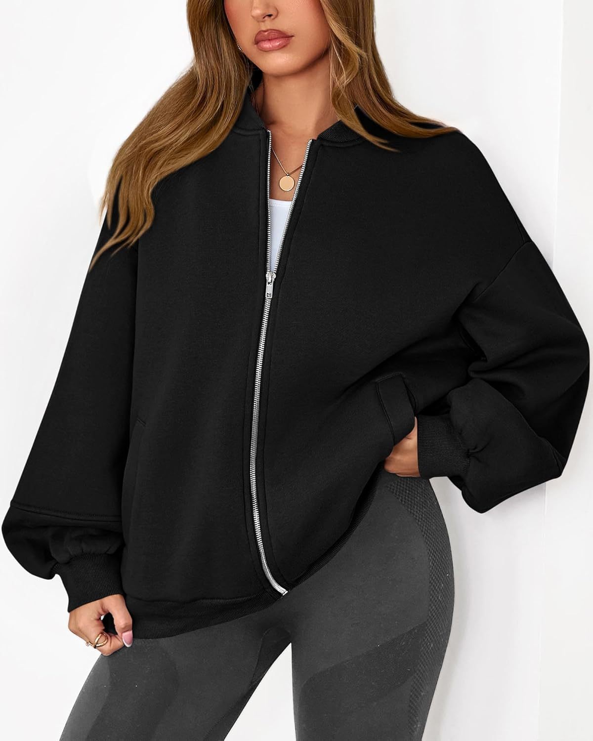 Warme lässige Langarm-Baseballjacke für Herbst und Winter