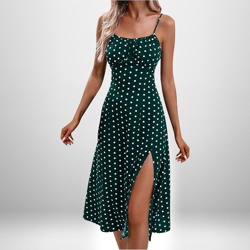 Sommerwind Sexy Strapskleid mit Polka Dot-Schlitz