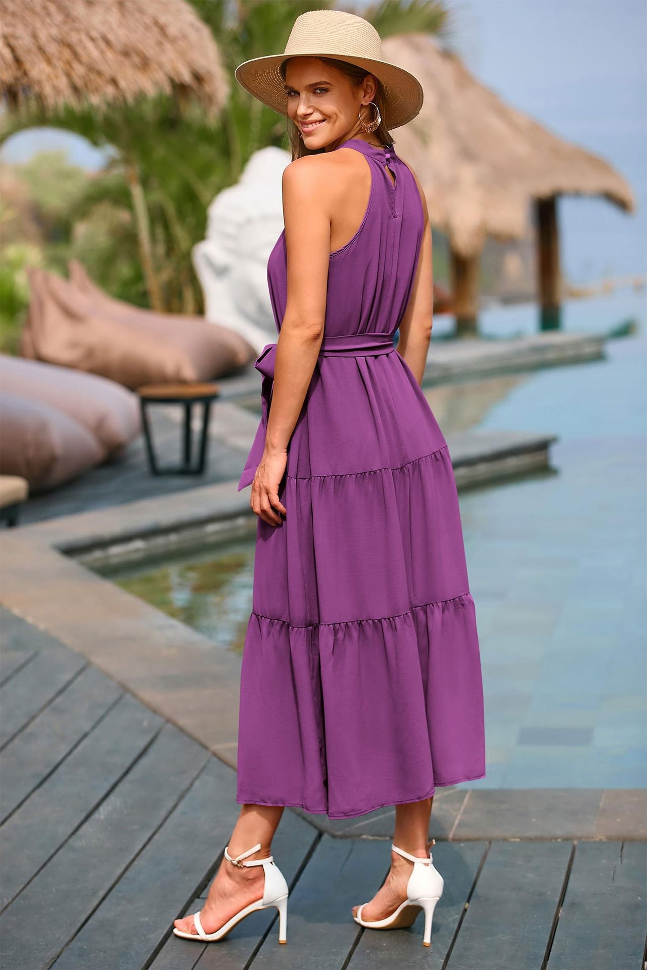 Schmetterlings Tanz Rückenfreies Schnürkleid